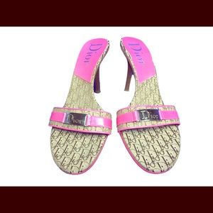 Dior Hot Pink Bareback Mule Sandals | Size 11